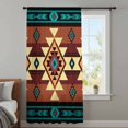 thumbnail image 4 of Turquoise Red Sheer Curtains 54 Inches Long, Southwest American Native Abstract Pattern Light Filering Curtains, Breathable Simi Curtain Privacy Drapes for Kitchen Bathroom Small Window Treatment, 4 of 9