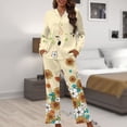 thumbnail image 6 of Kuiaobaty Sunflower Flower Print Womens Pajamas Set Music Note Long Sleeve Sleepwear Button Down Pj Sets Comfy Soft Loungewear, S, 6 of 7