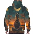 thumbnail image 7 of Haiem Sunset Prairie Meditating Horse Patterned Men's Hoodie with Kangaroo Pocket - Ideal Pullover Sweatshirt for Daily Wear, Travel, and Home-Large, 7 of 7