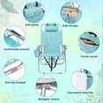 thumbnail image 2 of Ktaxon Tall Backpack Beach Chair, 5-Position Protable  Beach Chair, Light-Weight Foldable Camping Chair with Back Storage Bag & Cooler Pouch and Side Bags for Beach Poolside (Green Tribal Print), 2 of 7