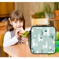 thumbnail image 6 of Insulated Square Lunch Bag with Side Mesh Pocket Fashion Lunch Box Reusable Lunch Tote 10.5" x9.5" x3.5" Cute Cartoon Llama Pattern, 6 of 6