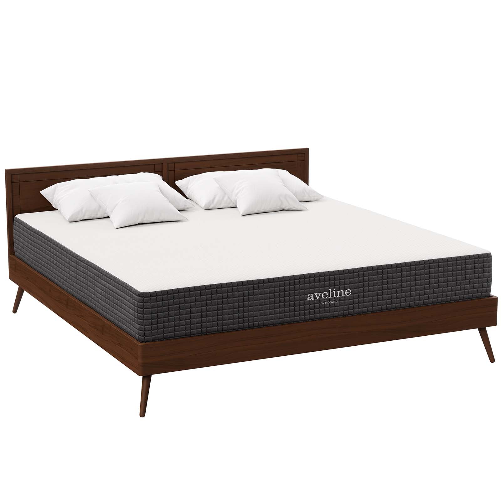 Modway Aveline 10" Modern Style Memory Foam King Mattress in White