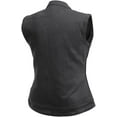 thumbnail image 2 of First Mfg Co - Lexy - Women's Motorcycle Biker Riding Black Twill Vest - 2X Large, 2 of 5