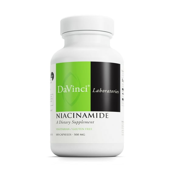 DaVinci Labs Niacinamide - Dietary Supplement with Vitamin B3 to Support Fat Metabolism, Circulation and Healthy Skin* - With 500 mg Niacinamide per Serving - Gluten-Free - 100 Vegetarian Capsules