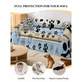 thumbnail image 4 of Blue Dog Paw Print Couch Cover for 2 Cushion Couch, Vintage Farmhouse Rustic Wooden Grain Washable Love Seat Sofa Covers Slipcover, Throw Sofa Covers for Pets, Furniture Protector 71"x102", 4 of 9