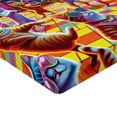thumbnail image 2 of Ambesonne Cat Fitted Sheet, Trippy Funny Kitty Disco Scene, Queen Size, Fuchsia Multicolor, 2 of 3