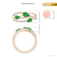 thumbnail image 4 of ANGARA Natural Three-Stone Pear Emerald Criss-Cross Ring in 14K Rose Gold for Women (Size-6x4mm) | May Birthstone, Birthday, Anniversary, Jewelry Gift for Women | Natural Emerald Ring, 4 of 9