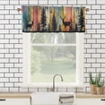 thumbnail image 3 of Forest Deer Curtain Valances for Kitchen Colourful Wooden Board Woodland Rustic Cabin Privacy Decorative Rod Pocket Short Window Valance Curtains 54 by 18 in, 1 Panel, 3 of 6