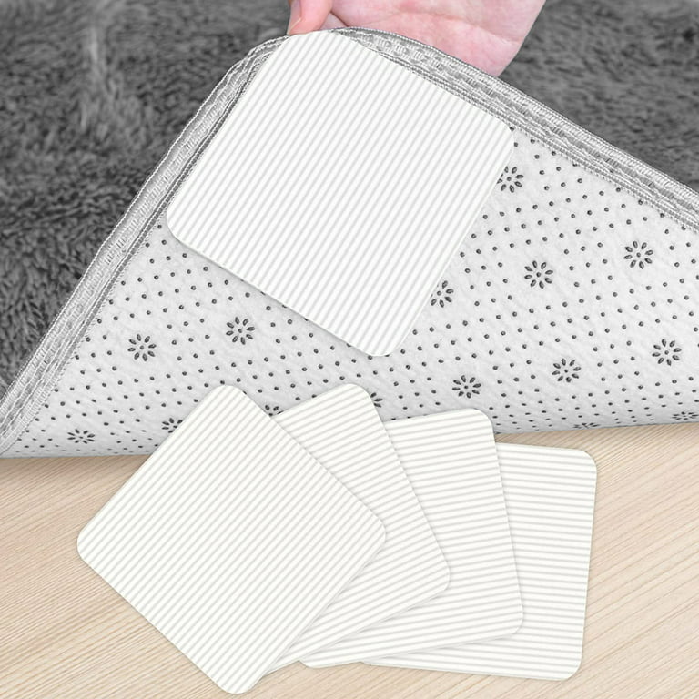 Hesroicy 4Pcs Carpet Sticker Self-adhesive Anti-slip Non-woven Fabric  Living Room Area Rug Pad Non-slip Gripper Tape Daily Use 