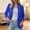 Blue women open front blazer a1, variant on Fall Open Front Casual Blazer for Women, 3/4 Sleeve Solid Basic Collared Jacket, Soft Lightweight Layering Piece for Office Travel Daily Wear, Black 2XL