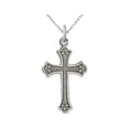 thumbnail image 1 of Sterling Silver Antiqued Cross Pendant Necklace with Chain, 1 of 4
