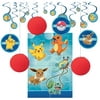 Party City Pokémon Classic Room Decorating Supplies, Include a Photo Backdrop, Props, Swirls, Paper Fans, and Honeycombs