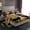 Black Brown, variant on Homewish Woodland Animal Bear Queen Sheet Set, Rustic Deer Skull Happy Camping, Microfiber Decor For Kids, 4-Piece