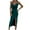 Green, variant on Lilgiuy Woman Fashion Solid Sling Sleeveless Long Dress High Waist Dress Elastic Waist Swing Sun Vocation Dress