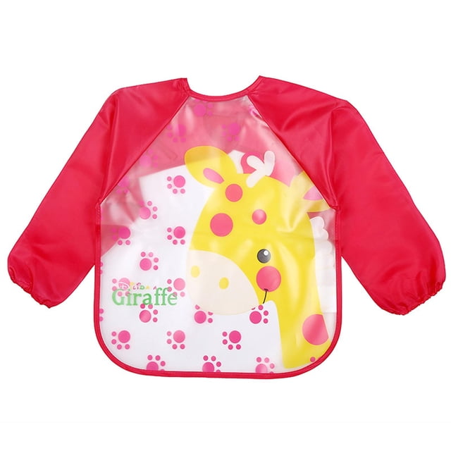 Delantal de alimentación impermeable con babero para niños pequeños