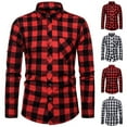 thumbnail image 3 of guisaled Button Down Shirt Men Long Sleeve Classic Turn Down Collar Checkered Shirts Slim Regular Fit Busines Casual Tops Christmas, 3 of 4