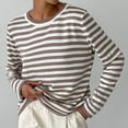 thumbnail image 2 of Levmjia Womens Sweater Casual Striped Knitted Crew Neck Long Sleeve Soft Acrylic Undershirts Top For Winter Fall Daily Wear, 2 of 4