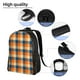 thumbnail image 5 of Disketp Warm Orange Plaid Mochila Unisex de Apertura Lateral Completa, Mochila para Laptop para Escuela, Trabajo y Viajes, 5 of 8