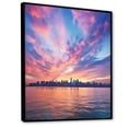 thumbnail image 2 of Designart "Blue Pink Sskyline Euphony II" Nautical & Beach Floater Framed Canvas Print, 2 of 7