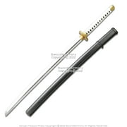 Munetoshi Fantasy Anime Samurai Katana w/ Scabbard Foam Sword Chrome Blade White Handle