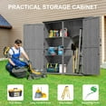 thumbnail image 5 of Outdoor Storage shed, Lofka Wooden Outdoor Storage Cabinet, with 2 Lockable Doors and Handles, 5.3ft x4.6ft, Gray, 5 of 8