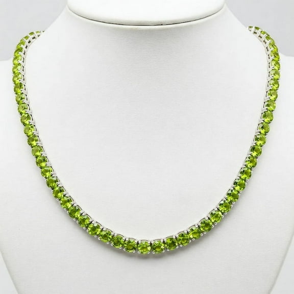 Peridot Tennis Necklace for Woman , August Birthstone Jewelry , Layered Choker Green Stone Necklace, Luxury Wedding Gift for Her
