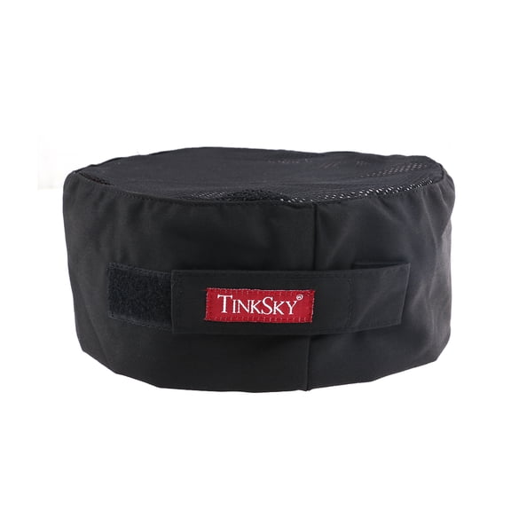 TINKSKY Breathable Mesh Chef Hat with Adjustable Strap, Professional Catering Cap, One Size Fits All, Black