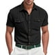 thumbnail image 1 of pstuiky camisetas de hombre, Camisa informal de verano para hombre, de color liso, con botones, bolsillo y manga corta con solapa ropa de hombre xl, 1 of 8