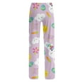 thumbnail image 4 of SAATLERI Easter Pajamas Pants for Women Bunny Print Wide Leg Lounge Pants Women Pj Pants Casual Comfy Sleepwear Bottom Pants, 4 of 5