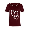 thumbnail image 3 of SMihono Hauts pour Femmes Été Décontracté Mode Féminine Décontracté Imprimé Col Rond Ample Manches Courtes T-shirt Chandail Oversize T-shirt pour Femmes 2023, 3 of 4