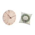thumbnail image 5 of 2 Set Wooden Wall Clock Pillow Cover Silent Function for Office Sofa Christmas Family Room Use, 5 of 8