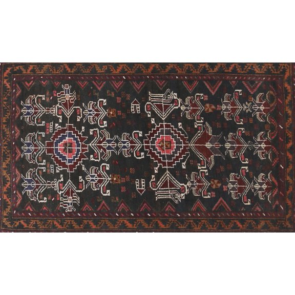 Ahgly Company Machine Washable Indoor Rectangle Traditional Bakers Brown Area Rugs, 5' x 7'