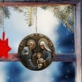 thumbnail image 4 of Gcvizuso Christmas Wreath, Christmas Wreaths for Front Door, Christmas Birth Sublimation Religious Decoration Wreath Hanging Christmas Tree Hanging, 4 of 8