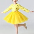 thumbnail image 6 of Miluxas Flower Girl Tulle Dress Elegant Princess Long Sleeves Party Winter Fall Clothes Yellow 14-15 Years, 6 of 8