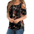 thumbnail image 2 of Blusas de manga corta con estampado de verano para mujer con tirantes y hombros descubiertos Pompotops  hkajfhjk468759, 2 of 6