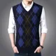 thumbnail image 3 of Nueva marca de moda, suéter sin mangas, jersey para hombre, chaleco con cuello en V, jerséis ajustados, patrones de tejido, ropa informal de otoño para hombres, 3 of 5