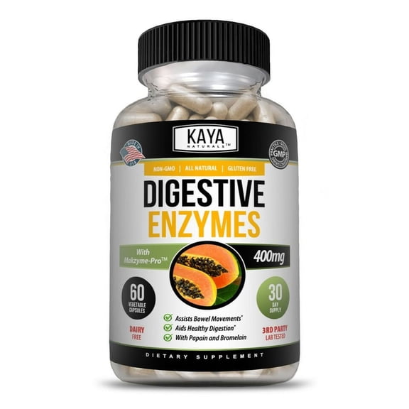 Digestive Enzymes w/ Prebiotic & Probiotics, Gas, Constipation & Bloating Relief 60 Capsules