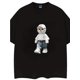 thumbnail image 3 of Star Flourish OBM Printed Pure Cotton Loose Shoulder Short Sleeve T-shirt, 3 of 5