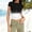 C-Black, variant on Rciityk T Shirts for Women Summer Crew Neck Short Sleeve Crop Tops Gradient Color Slim Fits Tee Blouses Beach Vacation Clothes