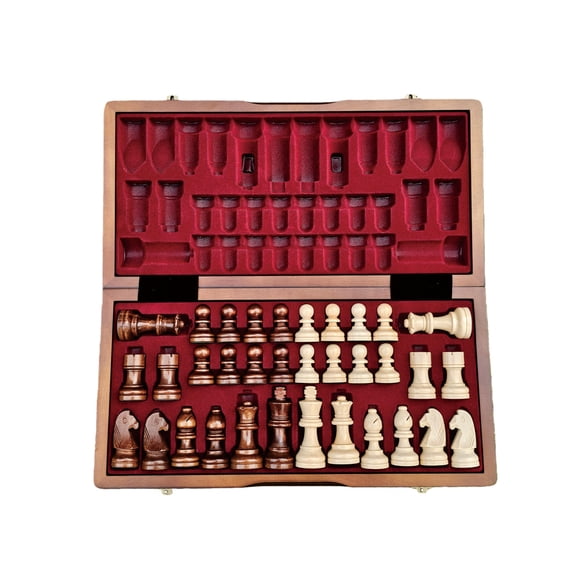 Set de Ajedrez BESTCHIC Tablero de Madera Plegable Magnético de 38 cm