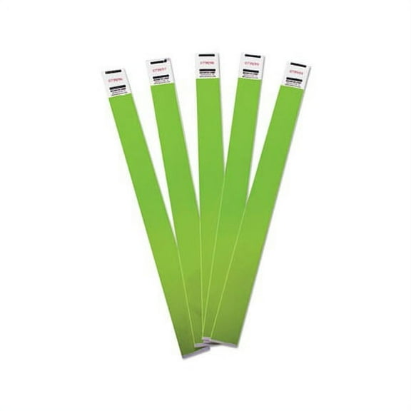 Crowd Management Wristbands Sequentially Numbered, 9 3/4 x 3/4, Green, 500/Pack