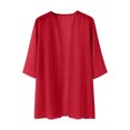 thumbnail image 6 of Noric Women's Open Front Mid Length Sheer Cover Up 3/4 Sleeve Lightweight Layering Loose Casual Summer Beach Daily Vacation Outerwear, 6 of 8