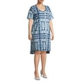 thumbnail image 6 of Terra & Sky Women's Plus Size V-Neck T-Shirt Dress with High Low Hem, 6 of 6