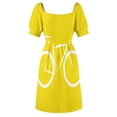thumbnail image 5 of Stylised Racing Bike | White Yellow Sleeveless Dress dresses for official occasions, 5 of 6