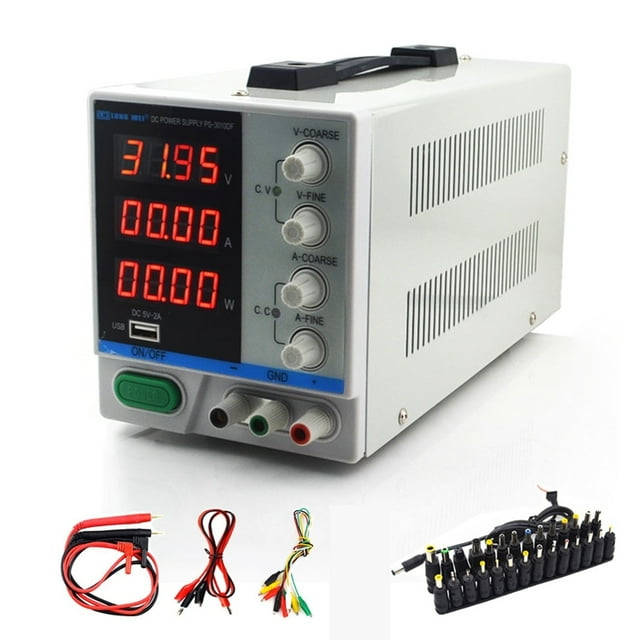 Affichage 4 Chiffres 30V 10A Alimentation CC de Laboratoire Réglable Charge USB Réparation Commutation Alimentation Régulée PS-3010DF