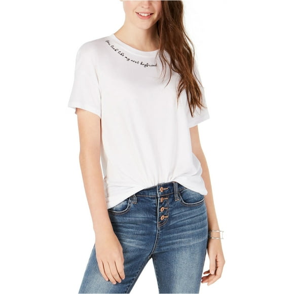 Carbon Copy Womens Boyfriend Graphic T-Shirt, White, X-Large