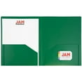 thumbnail image 2 of JAM Paper Heavy Duty Plastic Two Pocket Presentation Folders, Green, 6 Pack, 2 of 5