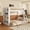 White, variant on CZBZ Twin over Full Bunk Bed with Shelf and LED, Solid Wood Loft Bed with Rattan Style Guardrail, 400/600 LBS Capacity, Space Saving, Noise Free, Easy Assembly