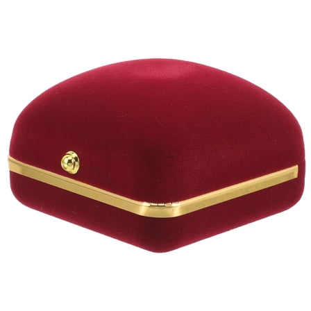 DINHEAROM Ring Box Wedding 1Set 2.55x2.36x1.57in Plastic Metal Velvet Simple Design