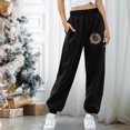 thumbnail image 4 of Pantalones de cintura elástica para mujer, pantalones de chándal estampados a la moda de invierno, pantalones de chándal cálidos para el hogar con bolsillos Fridja hfkajh100730, 4 of 6